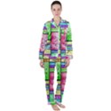Colorful pattern Women s Long Sleeve Satin Pajamas Set	 View1