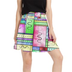Colorful Pattern Waistband Skirt by gasi