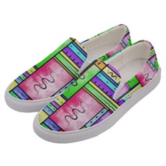 Colorful Pattern Men s Canvas Slip Ons by gasi