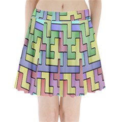 Colorful Stylish Design Pleated Mini Skirt by gasi