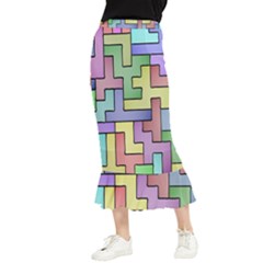 Colorful Stylish Design Maxi Fishtail Chiffon Skirt by gasi