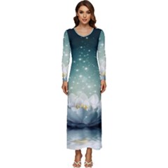 Sparkle Lotus Long Sleeve Velour Longline Maxi Dress by Sparkle