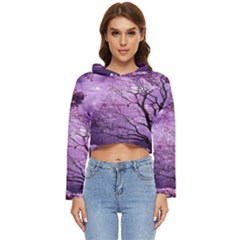Violet Nature Women s Lightweight Cropped Hoodie by Sparkle
