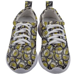 Gong Instrument Motif Pattern Kids Athletic Shoes by dflcprintsclothing