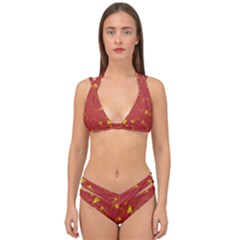 Background Pattern Texture Design Double Strap Halter Bikini Set by Ravend