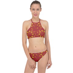 Background Pattern Texture Design Racer Front Bikini Set by Ravend