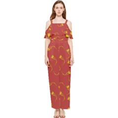 Background Pattern Texture Design Draped Sleeveless Chiffon Jumpsuit by Ravend