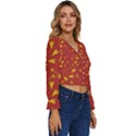 Background Pattern Texture Design Long Sleeve V-Neck Top View3