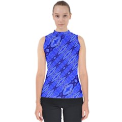 Abstract Tech Modern Pattern Mock Neck Shell Top by dflcprintsclothing