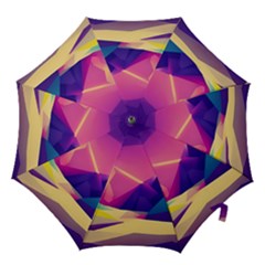 Abstract Geometric Landscape Art 3d Render Hook Handle Umbrellas (large) by Pakemis