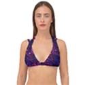 Space Futuristic Shiny Abstraction Double Strap Halter Bikini Top View1