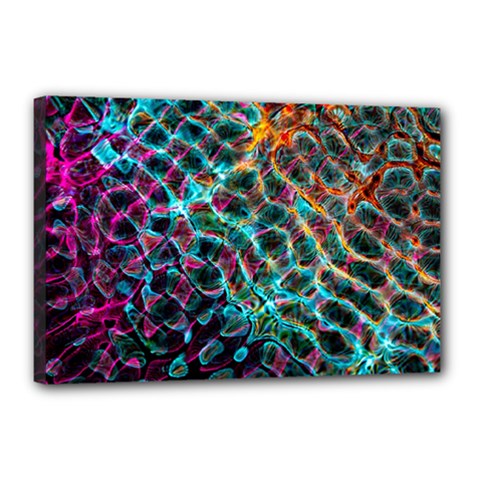 Fractal Abstract Waves Background Wallpaper Canvas 18  X 12  (stretched) by Pakemis