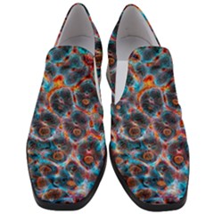 Fractal Black Texture Wallpaper Art Design Art Women Slip On Heel Loafers by Pakemis