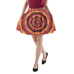 Illustration Door Abstract Concentric Pattern A-line Pocket Skirt by Ravend