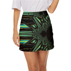 Art Pattern Abstract Design Mini Front Wrap Skirt by Ravend