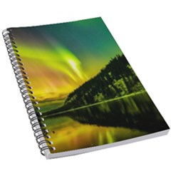 Scenic View Of Aurora Borealis Stretching Over A Lake At Night 5 5  X 8 5  Notebook by danenraven