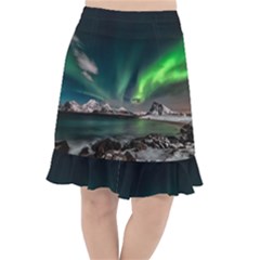 Aurora Borealis Photo Fishtail Chiffon Skirt by danenraven