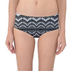 Abstract Geometric Collage Pattern Mid-waist Bikini Bottoms by dflcprintsclothing