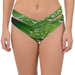 Green Water Leaf Double Strap Halter Bikini Bottom by artworkshop