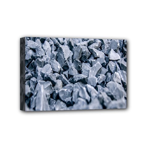 Rocks Stones Gray Gravel Rocky Material  Mini Canvas 6  X 4  (stretched) by artworkshop