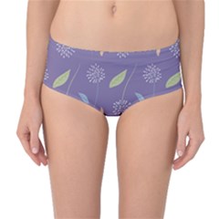 Seamless Pattern Floral Background Violet Background Mid-waist Bikini Bottoms by artworkshop