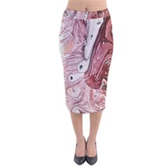 Cora; Abstraction Velvet Midi Pencil Skirt by kaleidomarblingart
