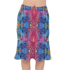 Firey Repeats I Short Mermaid Skirt by kaleidomarblingart
