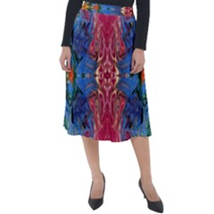 Firey Repeats I Classic Velour Midi Skirt  by kaleidomarblingart