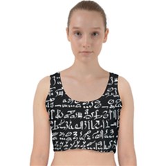 Sanscrit Pattern Design Velvet Racer Back Crop Top by dflcprintsclothing