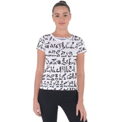 Sanscrit Pattern Design Short Sleeve Sports Top  by dflcprintsclothing