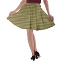 Golden Striped Decorative Pattern A-line Skater Skirt View2