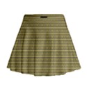 Golden Striped Decorative Pattern Mini Flare Skirt View1