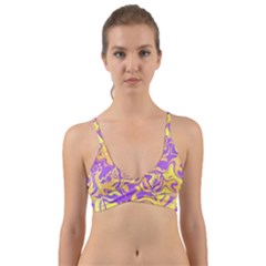 Swimwear Purple Yellow Collection Wrap Around Bikini Top by PaperDesignNest