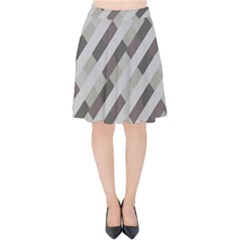Pale Multicolored Stripes Pattern Velvet High Waist Skirt by dflcprintsclothing