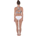 Pale Multicolored Stripes Pattern Cross Back Hipster Bikini Top  View2