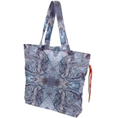 Abstract Marble Drawstring Tote Bag by kaleidomarblingart
