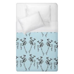 Jogging Lady On Blue Duvet Cover (single Size) by TetiBright