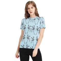 Jogging Lady On Blue Women s Short Sleeve Rash Guard by TetiBright