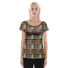 Books On A Shelf Cap Sleeve Top by TetiBright