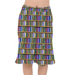 Books On A Shelf Short Mermaid Skirt by TetiBright