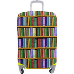 Books On A Shelf Luggage Cover (large) by TetiBright