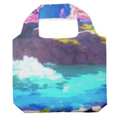 Fantasy Japan Mountains Cherry Blossoms Nature Premium Foldable Grocery Recycle Bag by Uceng
