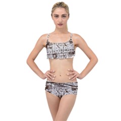 Antique Oriental Town Map  Layered Top Bikini Set by ConteMonfrey