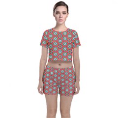 Hexagons And Stars Pattern                                                               Crop Top And Shorts Co-ord Set by LalyLauraFLM