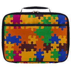 Retro Colors Puzzle Pieces                                                                        Full Print Lunch Bag by LalyLauraFLM