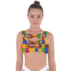 Retro Colors Puzzle Pieces                                                                      Bandaged Up Bikini Top by LalyLauraFLM