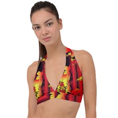 Red Light Ii Halter Plunge Bikini Top by MRNStudios