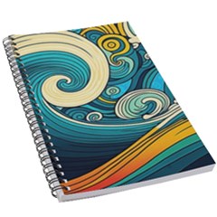 Waves Wave Ocean Sea Abstract Whimsical 5 5  X 8 5  Notebook by Jancukart
