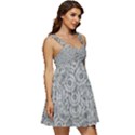 Circle Ornate Motif Random Pattern Ruffle Strap Babydoll Chiffon Dress View3