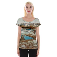Alone On Gardasee, Italy  Cap Sleeve Top by ConteMonfrey